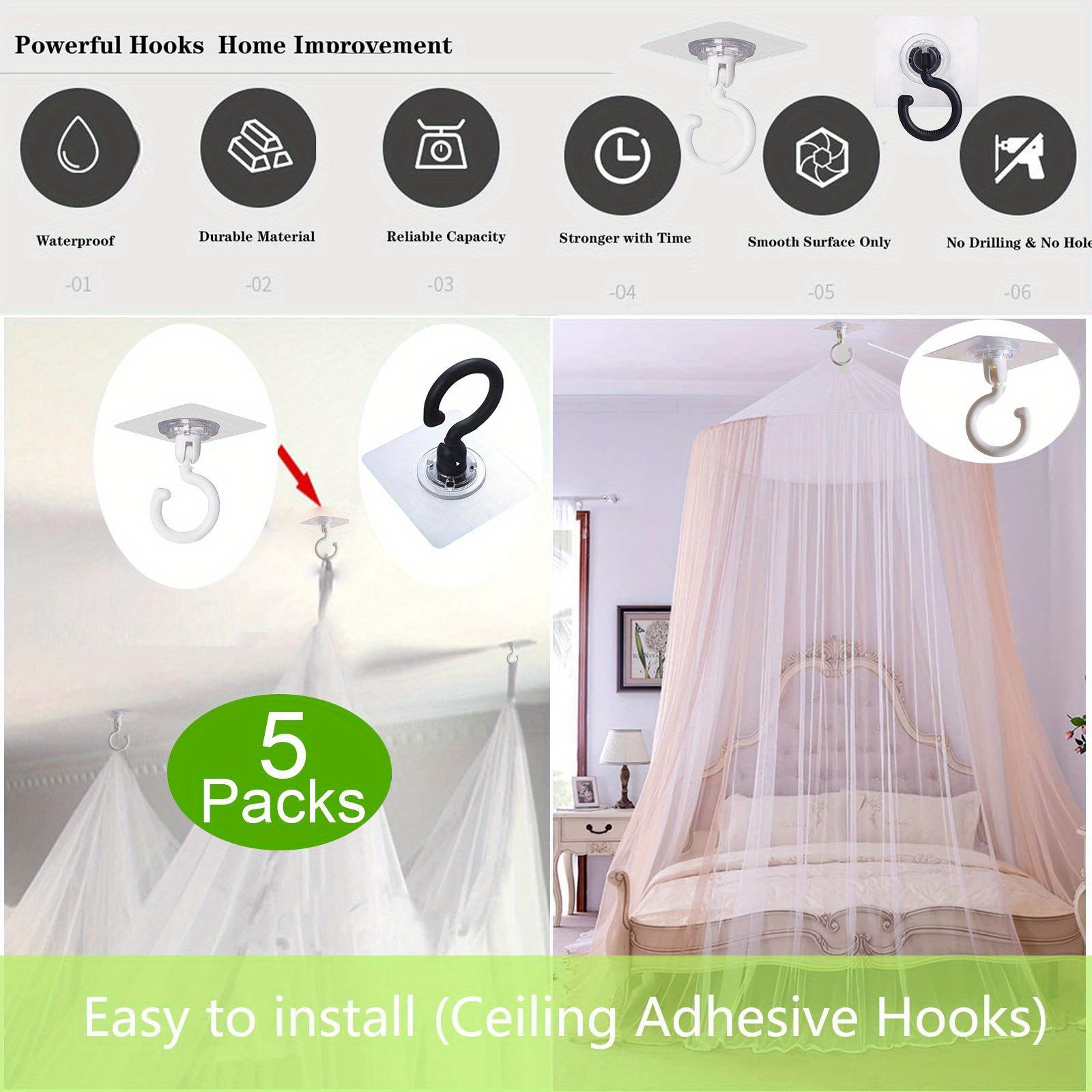 10 self-adhesive ceiling hook sets, designed specifically for hanging, rotatable, no drilling required. Very suitable for hanging plants, lanterns, wind chimes, and other holiday decorations, multifunctional hooks, Hanging Plant Hanger