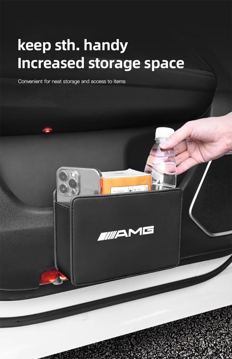 Car Leather Storage Box Foldable Auto Organizer Bag For Mercedes Benz AMG GLE GLS CLA CLE GLC CLS GLA W223 W213 W206 W464 W247 W167 W166 W222 W205 W204 W177 W246 W212 W221 W463