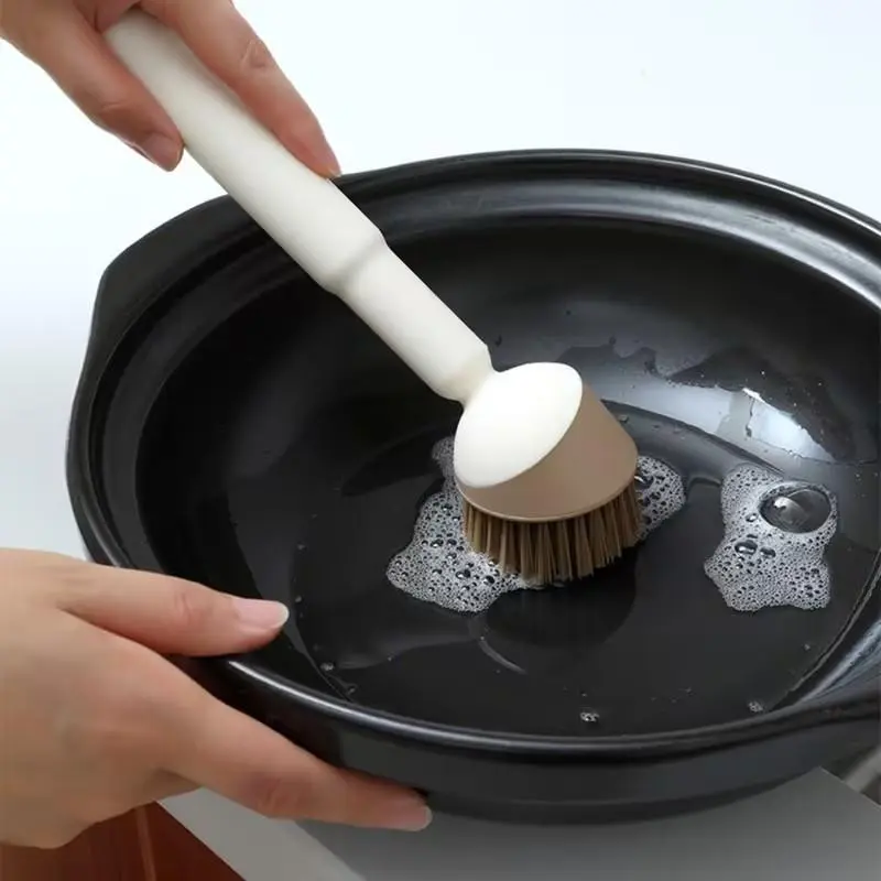 Durable Dish Brush with Handle, Ideal for Kitchen Cleaning, Sturdy Bristles for Sink, Pots, and Pans, Essential Kitchen Tool