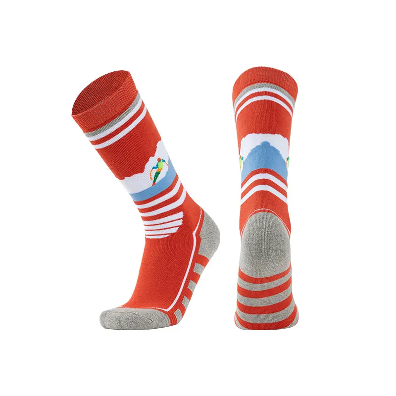 Graphic Ski Socks Knee High Winter Sports Socks Thermal Snowboarding Socks 1 Pair