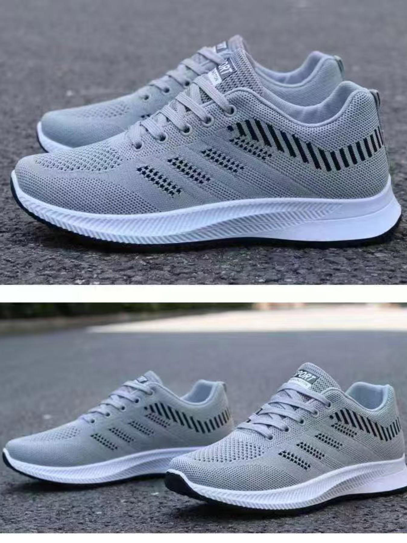 Summer Men's Fashion Sport Casual Shoes, Flyknit Mesh Lightweight Breathable Men's Shoes, Anti-Slip Durable Daily Outdoor Hiking Shoes