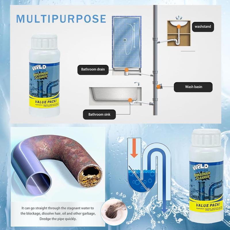 Pipe Dredging Agent for Kitchen and Toilet Pipelines,Dissolves 200+ Blockages and Kills 99% of Bacteria.