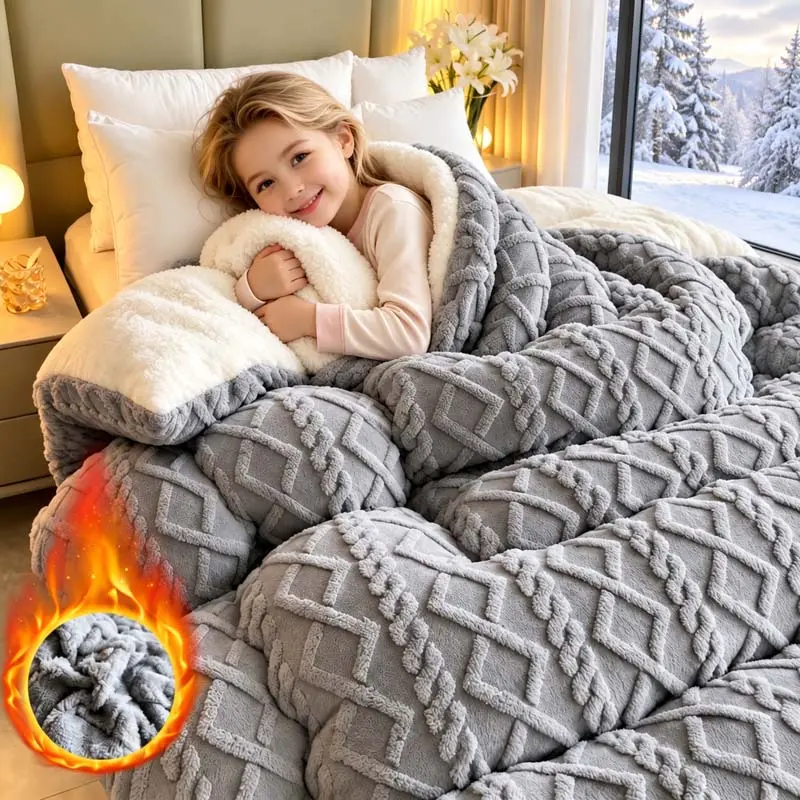 OS OMYSTYLE Warm taffeta Reversible Comforter, Ultra-Soft Cozy Bedspread for King Queen Full Twin, Plush & Comfortable Bedding with Modern Geometric Quilted Design, kid‘s Warm Reversible Blanket for Christmas Gift，children’s Comforters