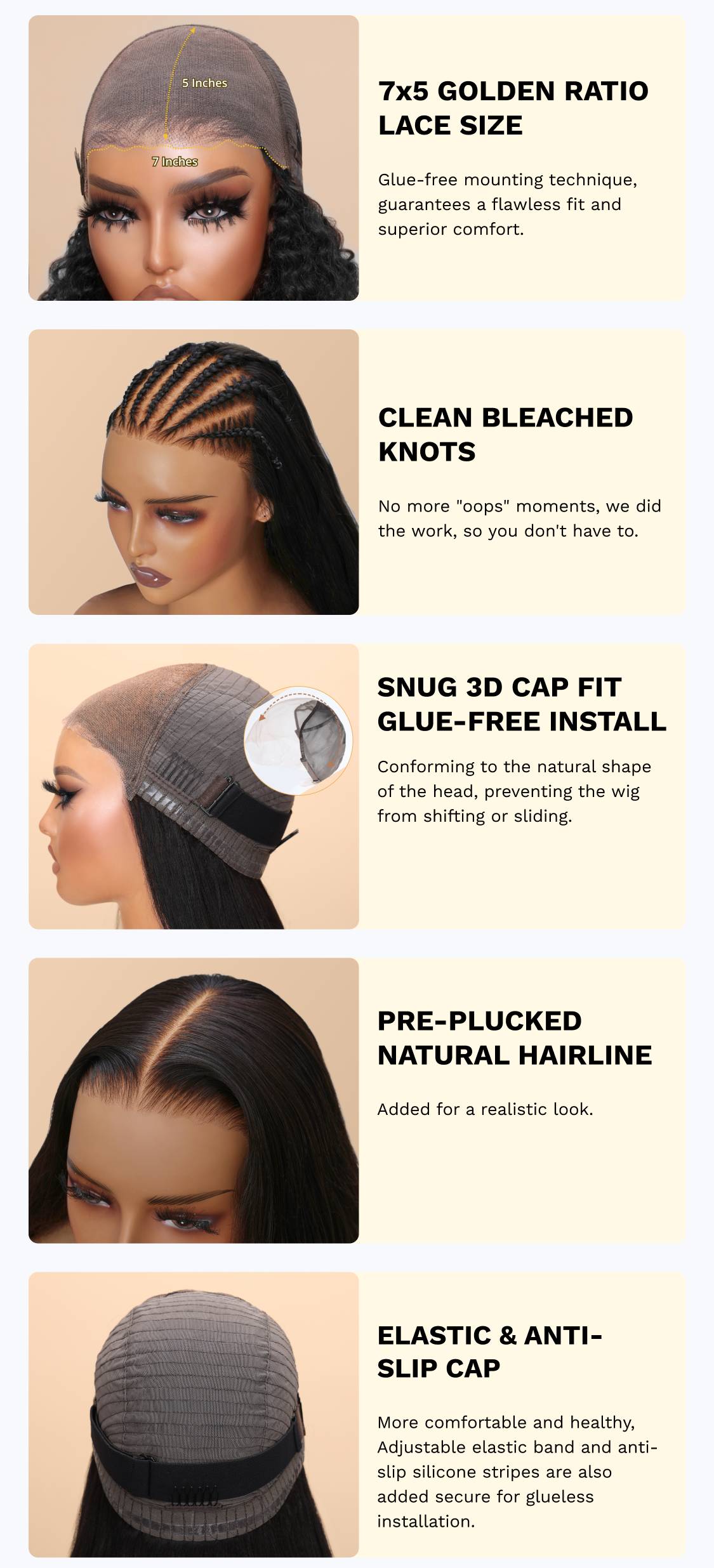 Sunber Body Wave Upgrade 7x5 Pre Cut Lace Closure Bye Bye Knots Wig Bleached Knots