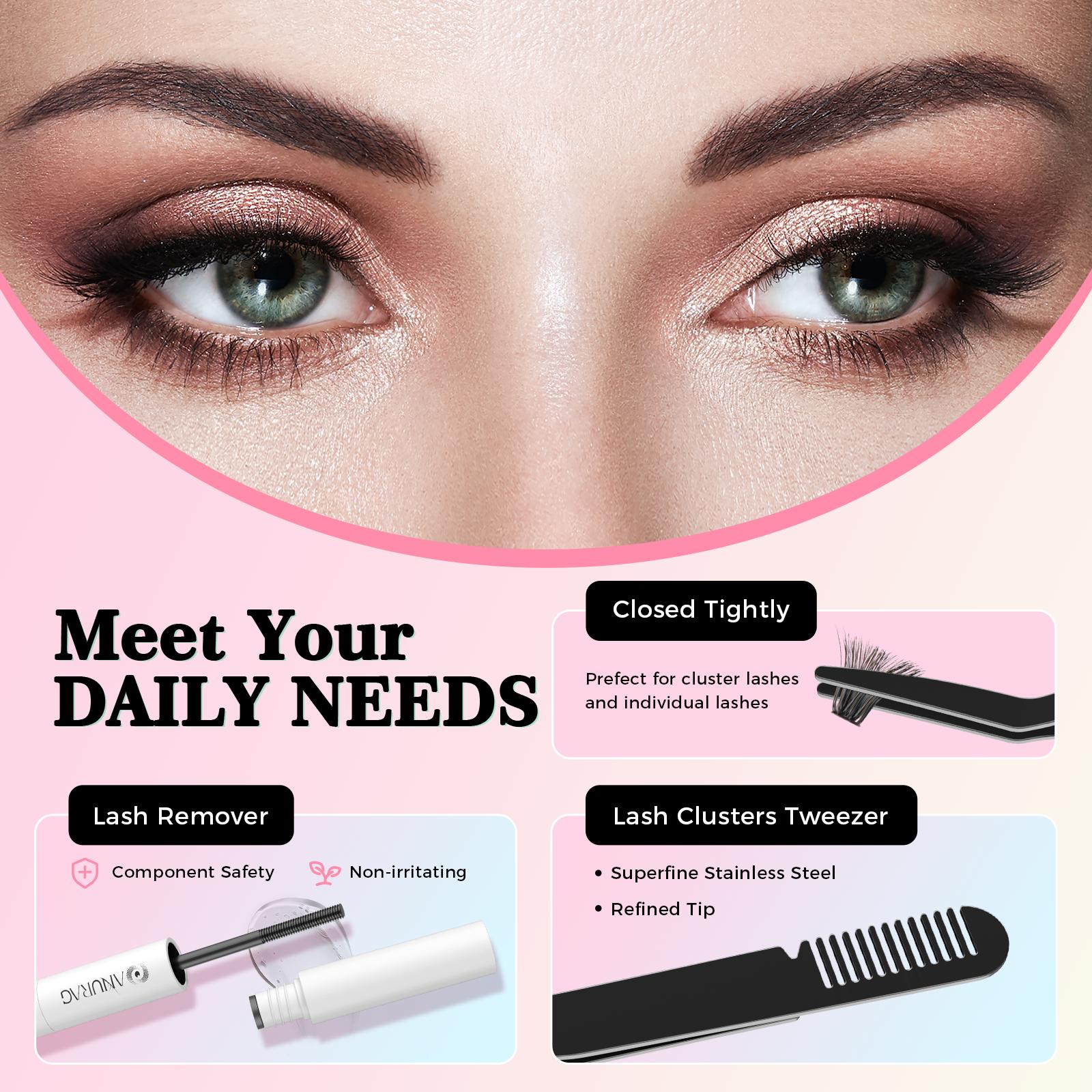 240pcs DIY Deluxe False Eyelash Set, 9-17mm Various Lengths, 30D/40D Volume and Thickness, (With Applicator and Eyelash Adhesive and Sealer) With Professional Glue and Tweezers, Easy to Create Charming Eyes,Christmas gifts, New Year gifts, Black Friday 240pcs DIY Deluxe False Eyelash Set, 9-17mm Various Lengths, 30D/40D Volume and Thickness, (With Applicator and Eyelash Adhesive and Sealer) With Professional Glue and Tweezers, Easy to Create Charming Eyes,Christmas gifts, New Year gifts, Black Friday