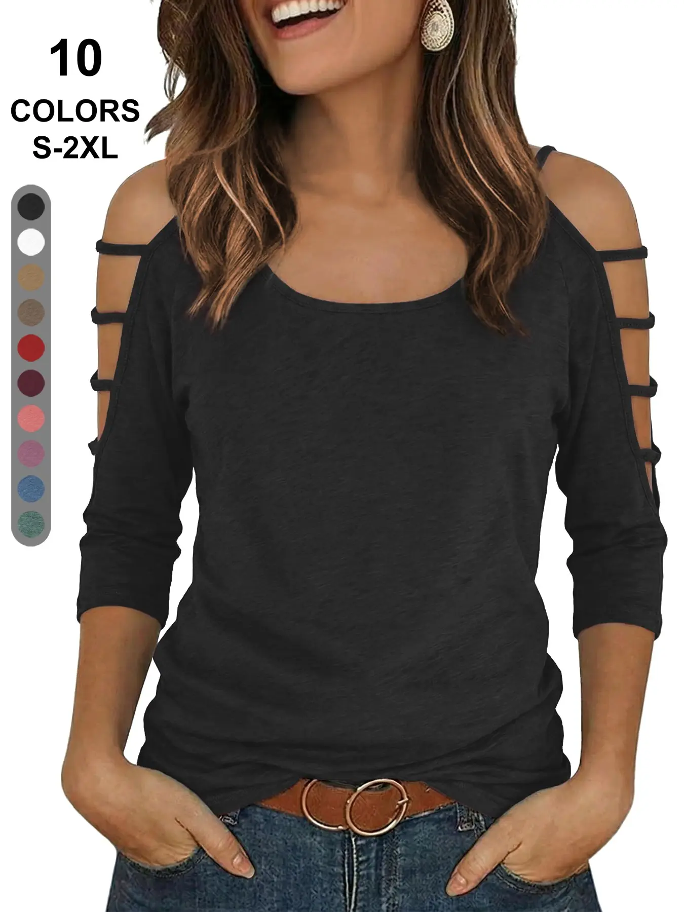 Women's Batwing Sleeve Basic T-Shirt for Spring and Summer, Versatile Loose Fit Style, Fashionable Plain Casual Womenswear Top, Casual Everyday Tops, Casual Trendy Minimalist