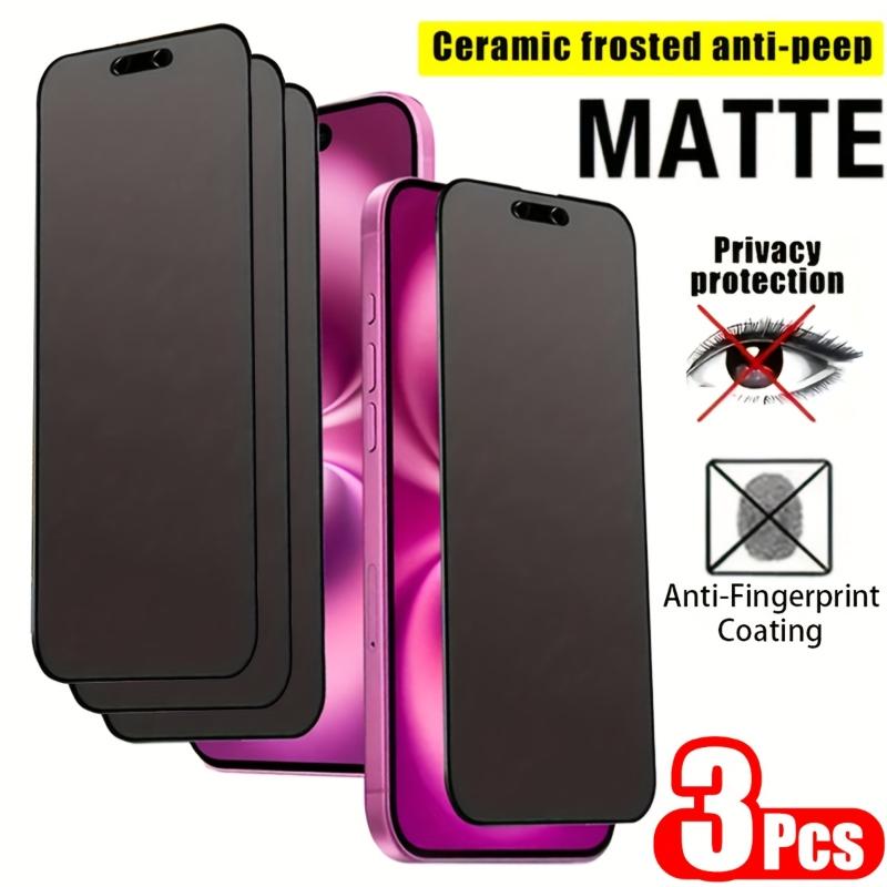 Three-Pack Matte Anti-Spy Screen Protector, Enhanced Privacy, Edge Reinforcement, Drop & Scratch Resistant, Bubble-Free, for iPhoneiPhone 17 Pro Max/17 Air/16 Pro Max/16 Plus/15 Pro Max/14/13/12/11/XS/XR Series