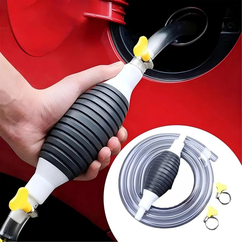 Multifunction Liquid Sucker Pump High Flow Manual Fuel Pump 4.9 Ft Hose -Portable Hand Siphon Transfer Pump Kit fit for Gasoline Oil Diesel Water Liquid Fluid