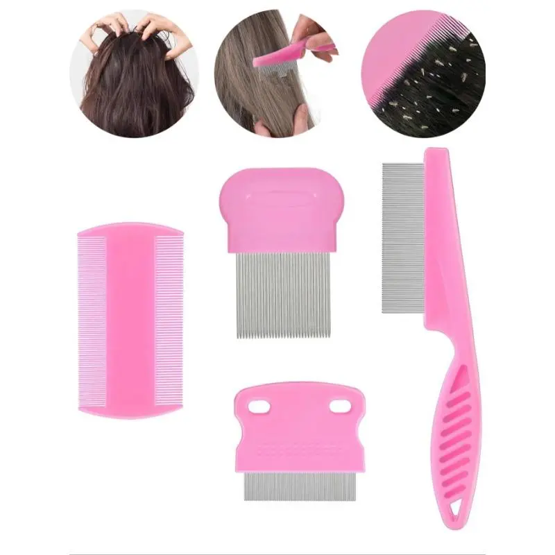 Unisex 4-PCS Professional Fine-Toothed Hair Comb Set - One Size, Varied Shapes, Scalp Massage, Anti-Tangle, Flake Removal for Adults' Daily Care, Comb Shapes
