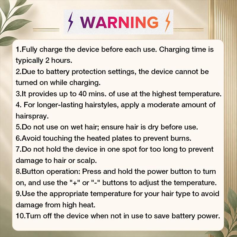 Cordless Hair Straightener Brush, Portable Rechargeable Heated Styling Brush with 7 Temperature Settings, USB-C Hair Smoother for Fine to Medium Hair, Travel Hair Styling Tool