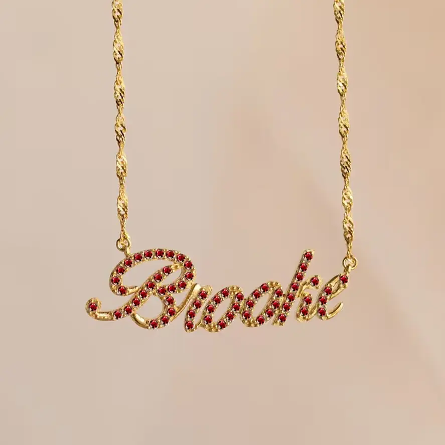 AS855 Personalized Birthday Gift Customized Name Pendant 12 Birthday Stone Necklace Holiday Birthday Gift
