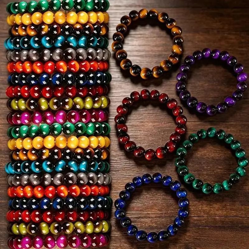 8/16Pcs Beaded Bracelet Set - 8/16Pcs Mixed Sets, Colorful Glass Beads Tribal Bracelets & Bangles, Unisex, Meaningful, Small Gift for Everyday Wear, Christmas Costume Jewelry
