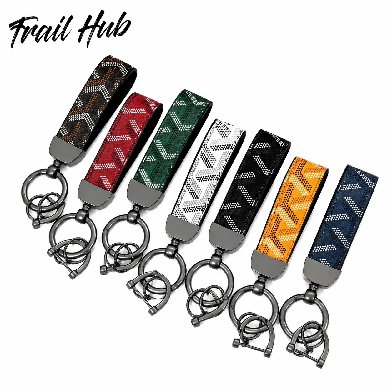 Durable Women’s Leather Keychain with Woven Nylon Strap, Braided Paracord Loop, Heavy-Duty Metal Keyring, and Built-in Mini Screwdriver Carabiner—Versatile Everyday Carry Accessory for Keys, Handbags, Bikes, Work, Home, and Outdoor Use