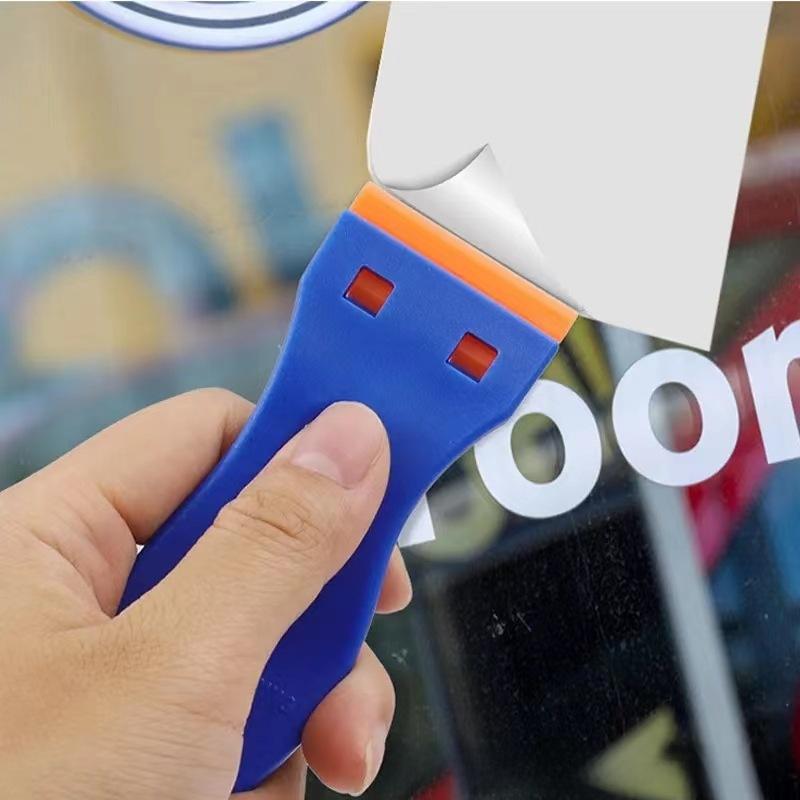 Plastic Razor Blade Scraper,2pcs Scraper Tool,100pcs Plastic Blades,for Cleaning Scraper Remover for Stickers,Decals,Adhesive,Labels,Paint from Glass,Car,Window,Caulk,No Scratches Lightweight Kit Kit Kit