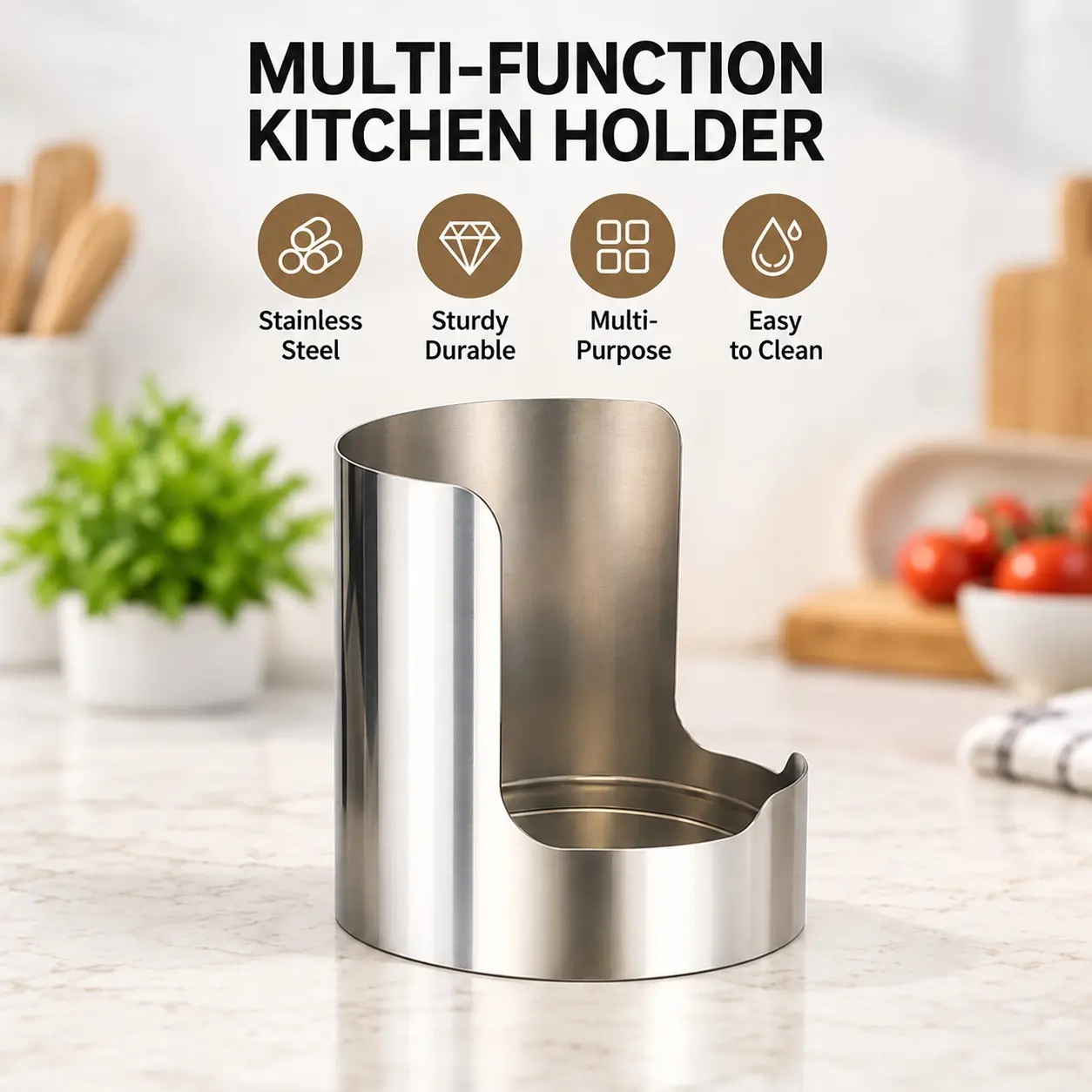 Stainless Steel Pot Lid and Spoon Rest, Vertical Heat-Resistant Non-Slip Holder with Drip Tray for Kitchen Countertop Cooking Kitchenware