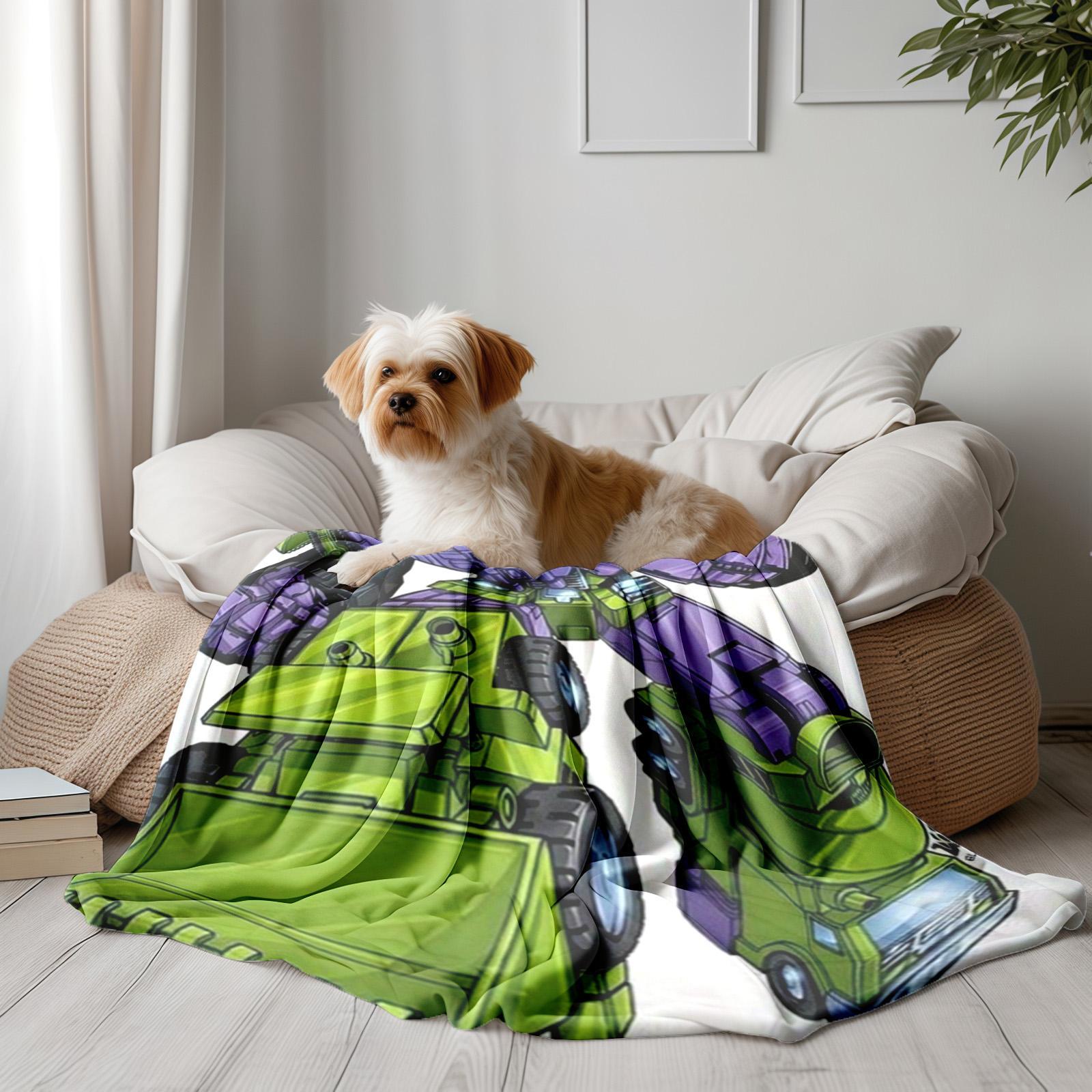 1 piece Transformers: Devastator themed flannel blanket - All-season flannel blanket, suitable for sofas and beds, super soft and comfortable, modern design style, digitally printed pattern, 100% polyester material, machine washable, suitable for