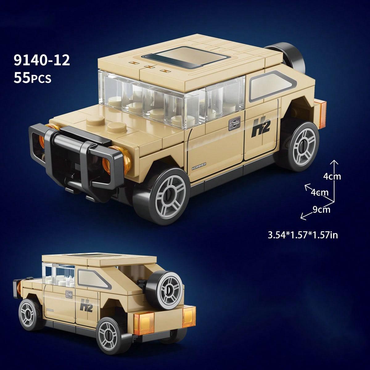 12-Piece Super Car Building Blocks Set, Backyard Racing Toy Model Kit, DIY Educational Gift for Kids Ages 6+, High-Quality Abs Material