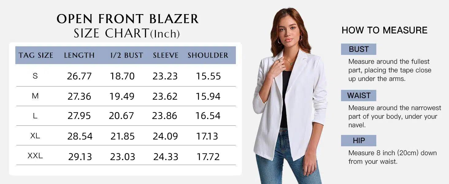 Goranbon Women's Casual Long-Sleeve Solid Knit Blazer