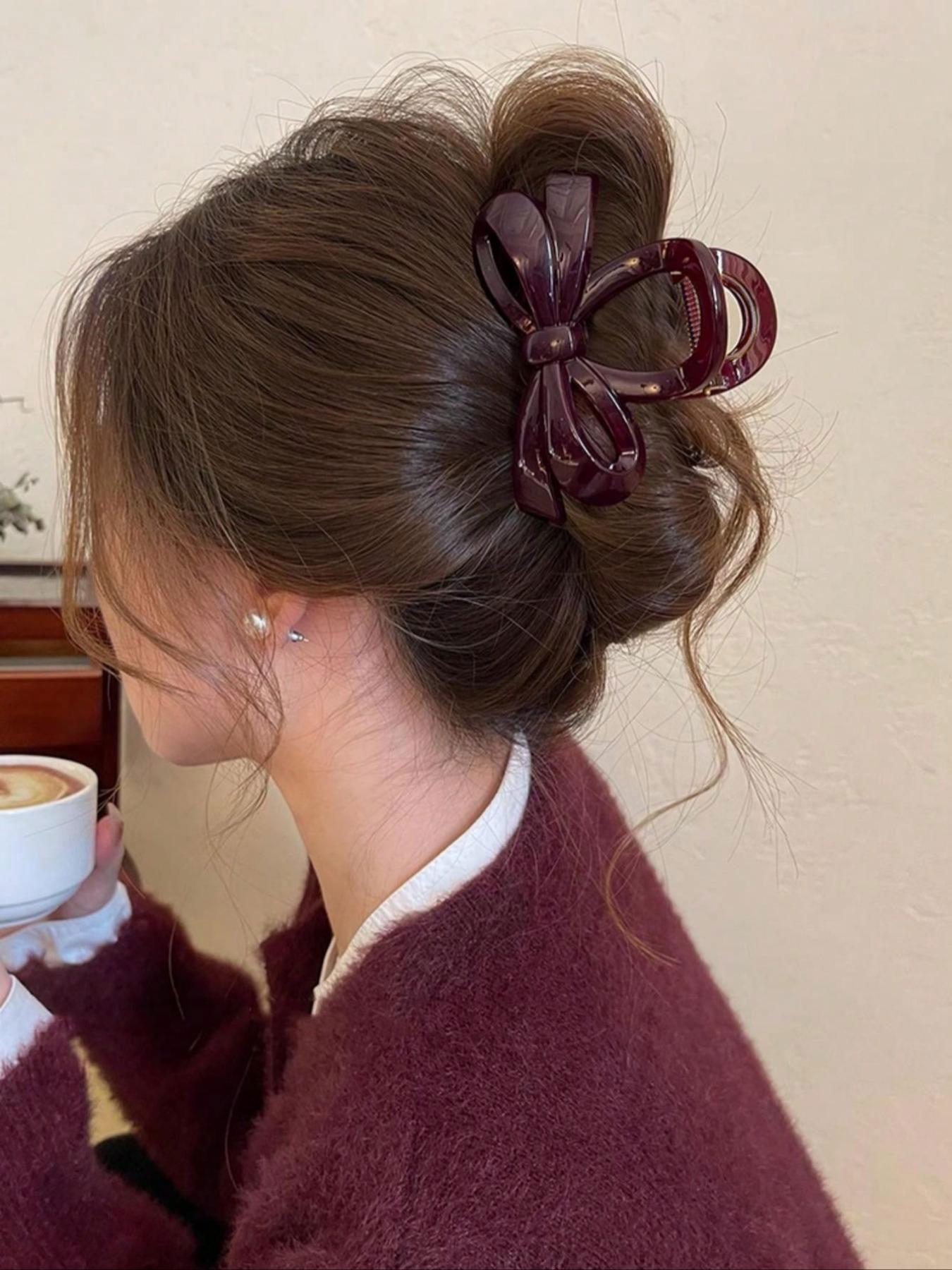 Minimalist Elegant Bow Design Hair Claw, Cute Trendy Hair Claw, Fashionable Hair Accessories for Women & Girls, Hair Clip