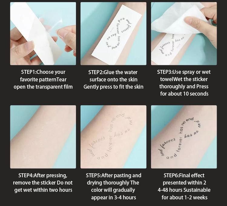 Waterproof temporary tattoo sticker magic tattoo lasting 7-15 flame heart pattern herbal juice semi permanent tattoo simulation tattoo Chest tattoo