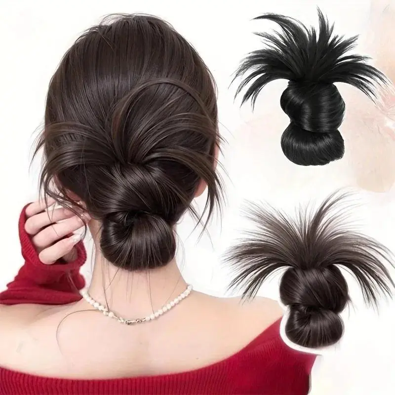 Synthetic Low Bun Claw Clip  Natural Fluffy Hairpiece for Women Lazy Updo Styling Tool Easy Fashion Daily Hairstyle
