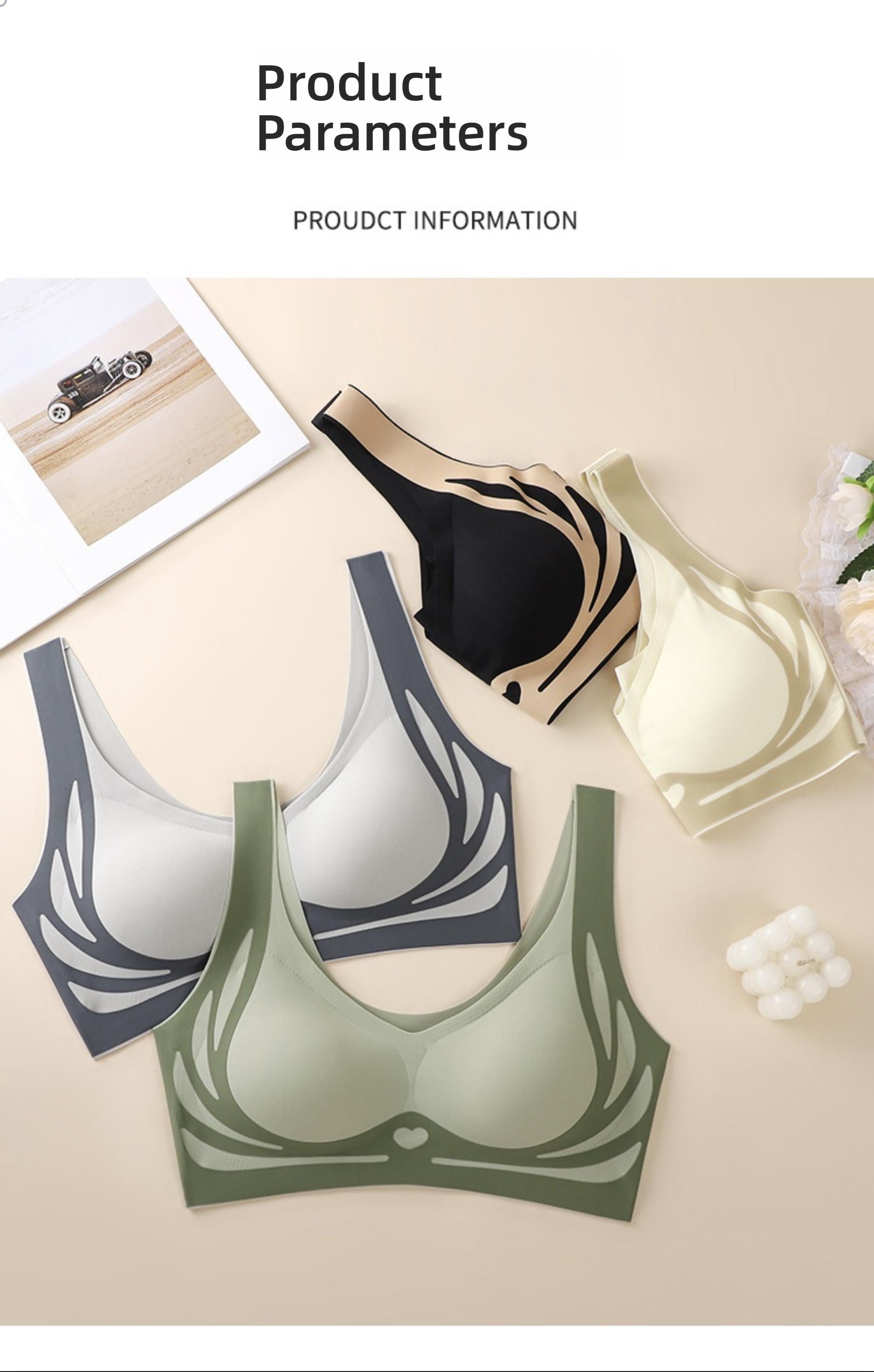 Wireless Backless Fixed Cup Anti-Gravity Soft Support Small Bust Lift Prevent Sagging Underwire Bra, Plus Size Women's Bras
