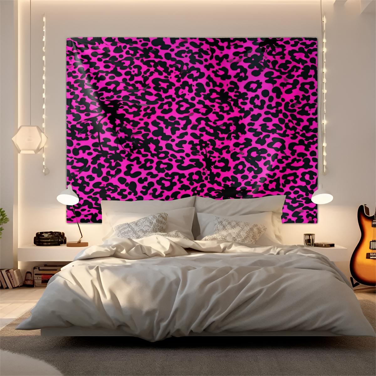 1Pcs Vintage Leopard Print Art Tapestry, Smooth Wrinkle Resistant Durable, Multi-Functional Wall Hanging Decor for Rental & Homestay