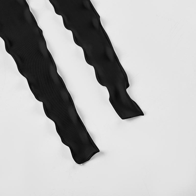 Women's Solid Color Crop Tee, Casual V Neck Long Sleeve T-shirt for Summer, Women's Clothing for Daily Wear