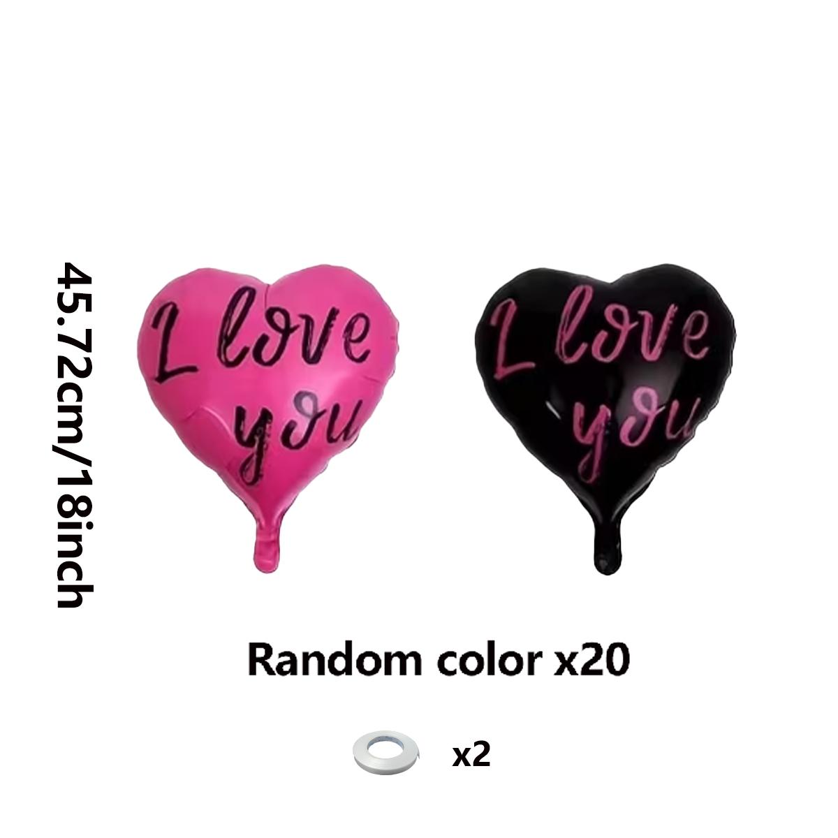 5pcs 18 Inch Rose Aluminum Heart Decorations, Perfect for Proposals, Weddings, Anniversaries, Romantic Scene Setup