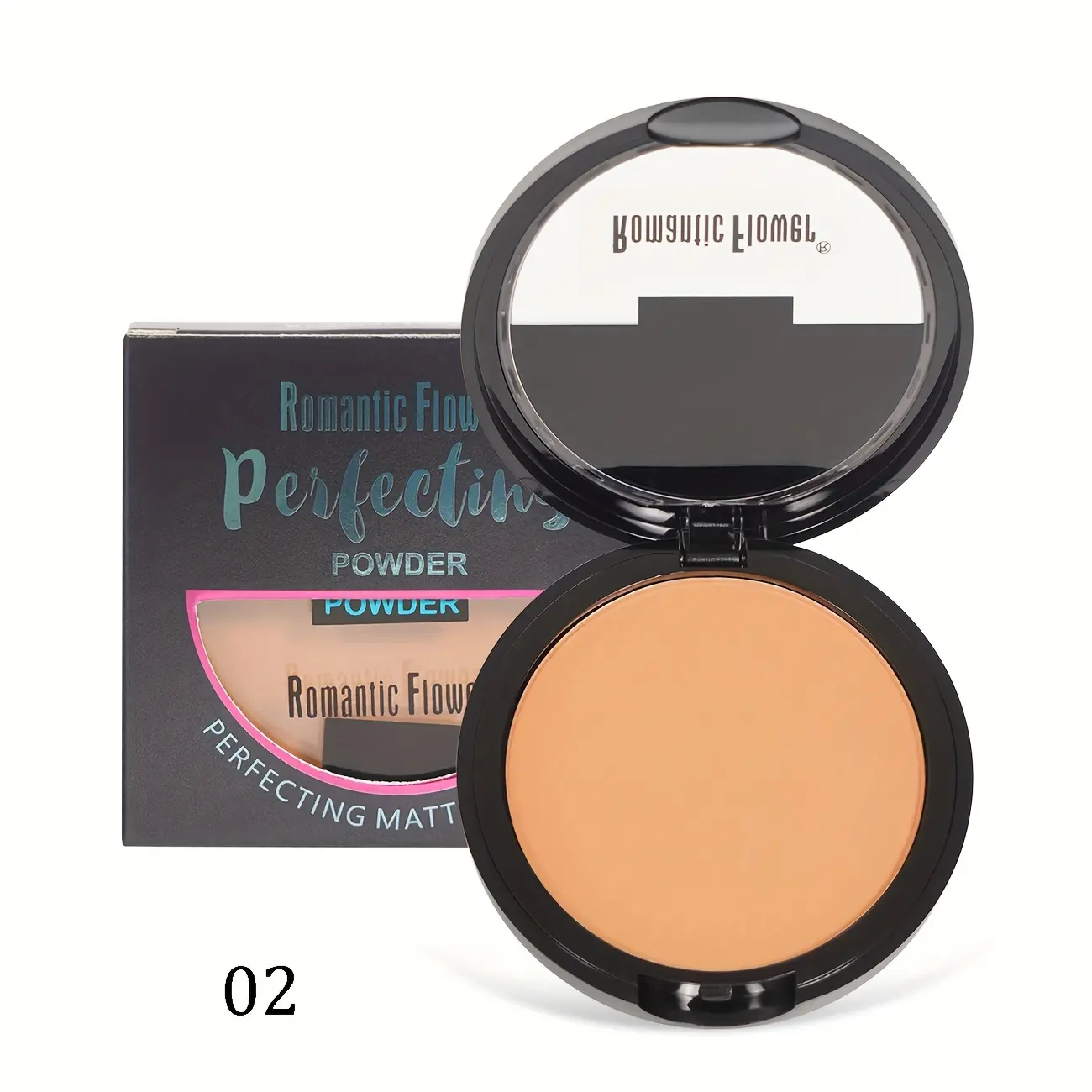 3 Shades Deep Matte Perfection Beauty Powder Cake, Matte Long-Lasting Waterproof, High Coverage Oil-Control Face Makeup Pressed Powder with Puff