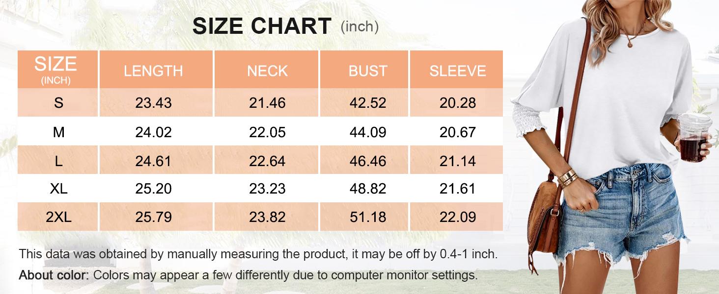 Danedvi Women's 3/4 Sleeve Casual Tops Solid Color Crew Neck Loose Fit Shirts Blouses Shorts Skirts Danedvi Women's 3/4 Sleeve Casual Tops Solid Color Crew Neck Loose Fit Shirts Blouses Shorts Skirts