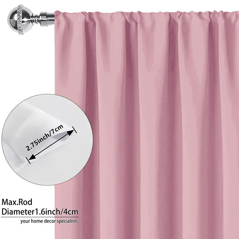 1 piece, solid color polyester material film lining, modern romantic style, 100% blackout curtains, darkening the interior, top pole hanging method, suitable for bedrooms, dining rooms, living rooms, kitchens