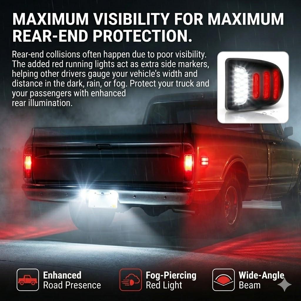 LED License Plate Light Assembly for Chevy Silverado GMC Sierra 1500 2500 3500 Tahoe Suburban Yukon Escalade,2PCS with Red OLED Neon Tube 6000K White Tag Lights Replacement Plug and Play