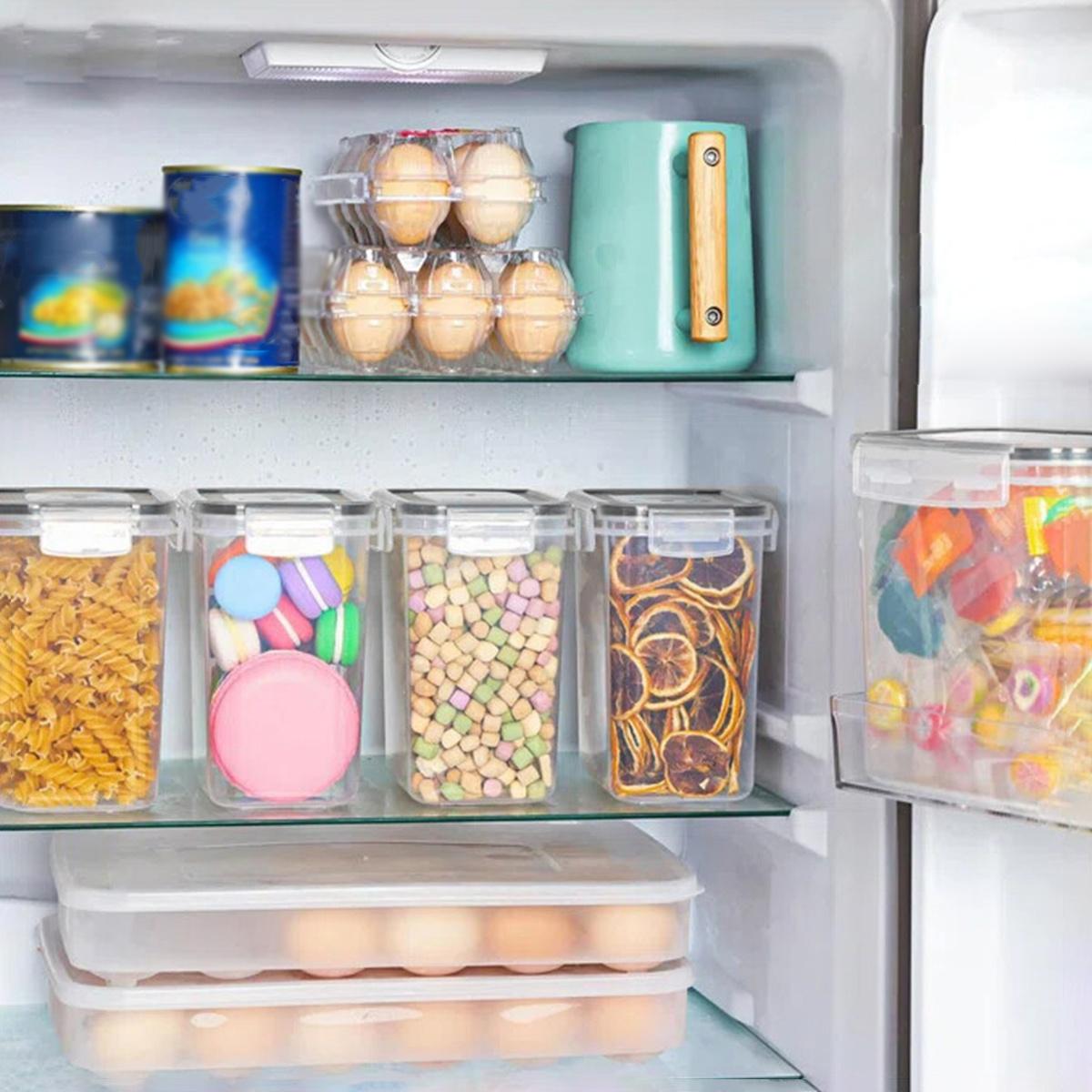 7/15/24-piece set Stackable Airtight Pantry Storage Containers, Leakproof Plastic Food Containers for Flour, Sugar & Cereal