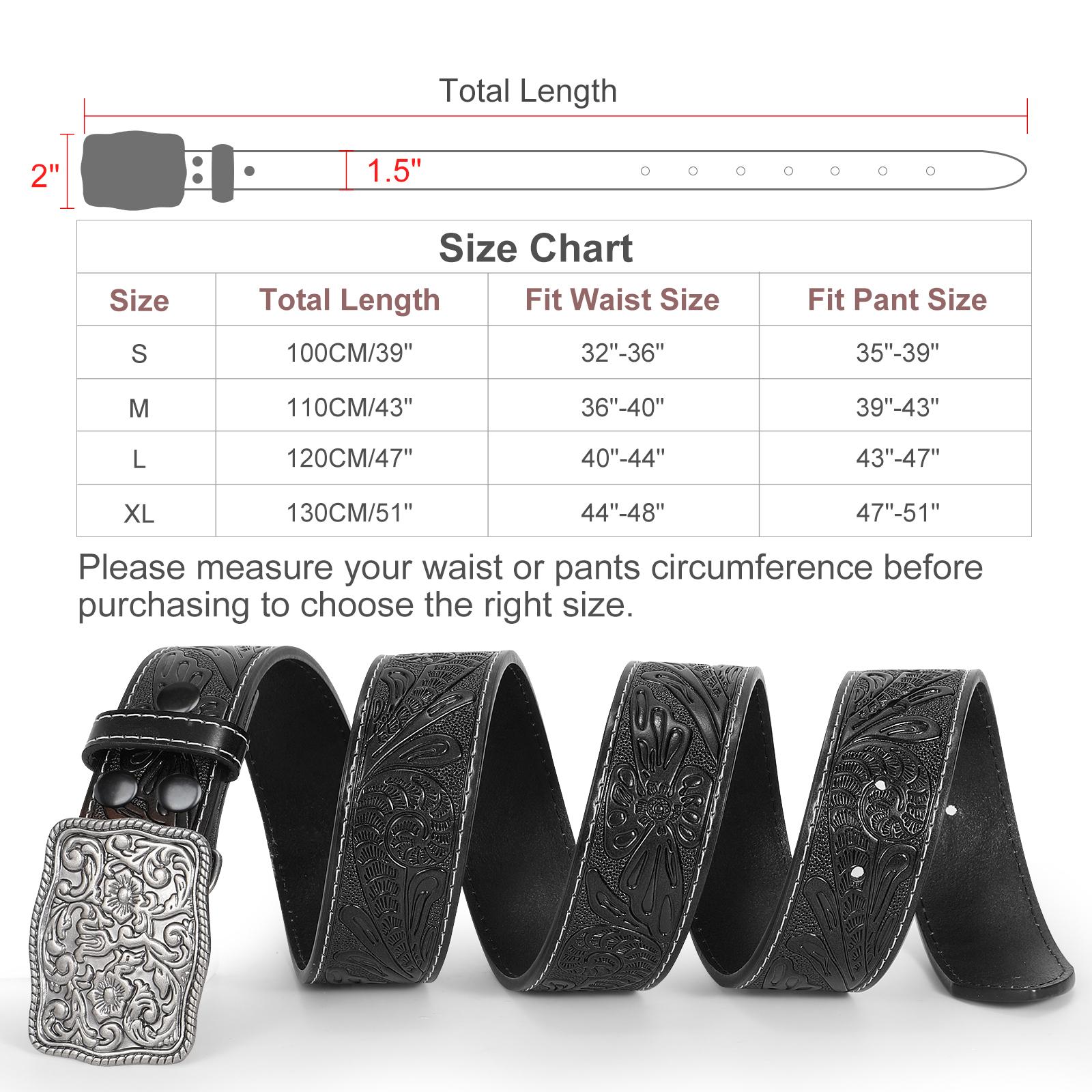 XZQTIVE Men's Western-Style Belt: Crafted from Embossed & Engraved Leather, featuring a sturdy buckle.  Perfect for jeans & pants, showcasing a rugged cowboy or rodeo vibe.  Adding a touch of masculinity to your everyday or special occasion outfits.