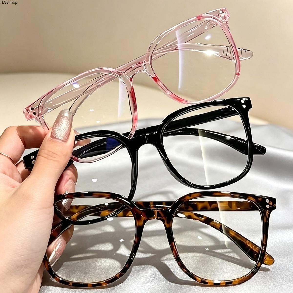 Women's 4-Pack Full Rim Leopard Print Plastic Eyeglass Frames - Prescription Ready, Lightweight Comfortable Optical Specs for Casual Daily, Street Fashion (Sports Collectibles Accessories)