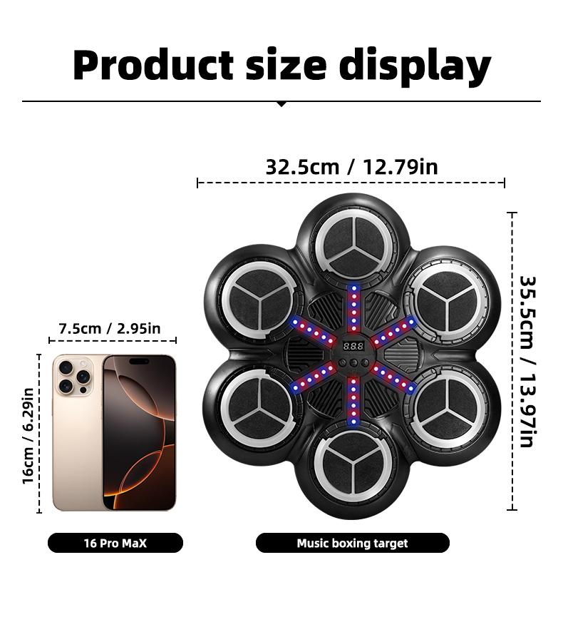 Bluetooth-compatible Smart Music Boxing Machine, Hanging Reaction Sandbag Punching Bag, Home Fitness Stress Relief, Includes Gloves & Charging Cable, Music Boxing Target