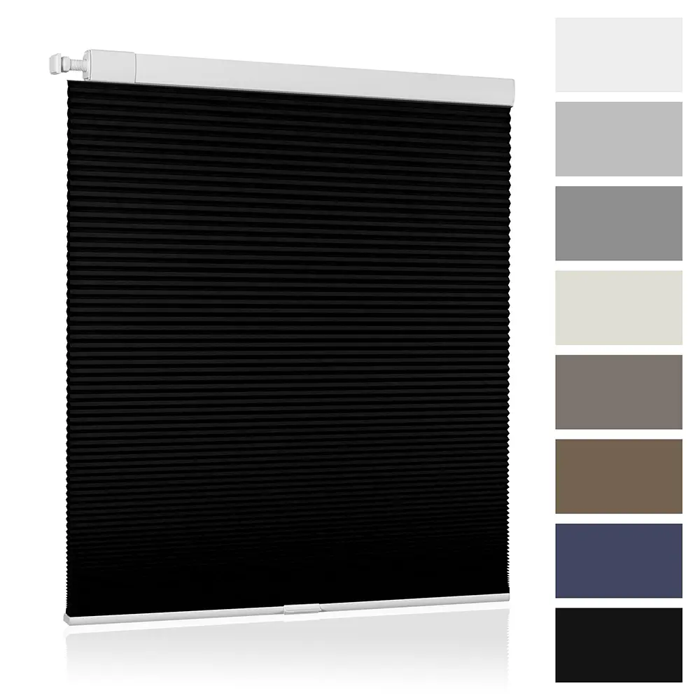 Pocageum cordless, no-drill honeycomb cellular blinds, 16–30 inches wide, 100% blackout & light filtering thermal insulated window shades, free stop, child safe