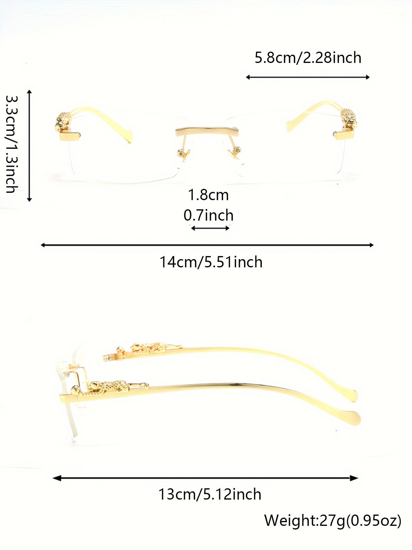 Men's Metal Frameless Leopard Leg Decorative Glasses, Fashion Casual Style for Parties & Daily Wear, All Season Fashion Eyeglass Accessories