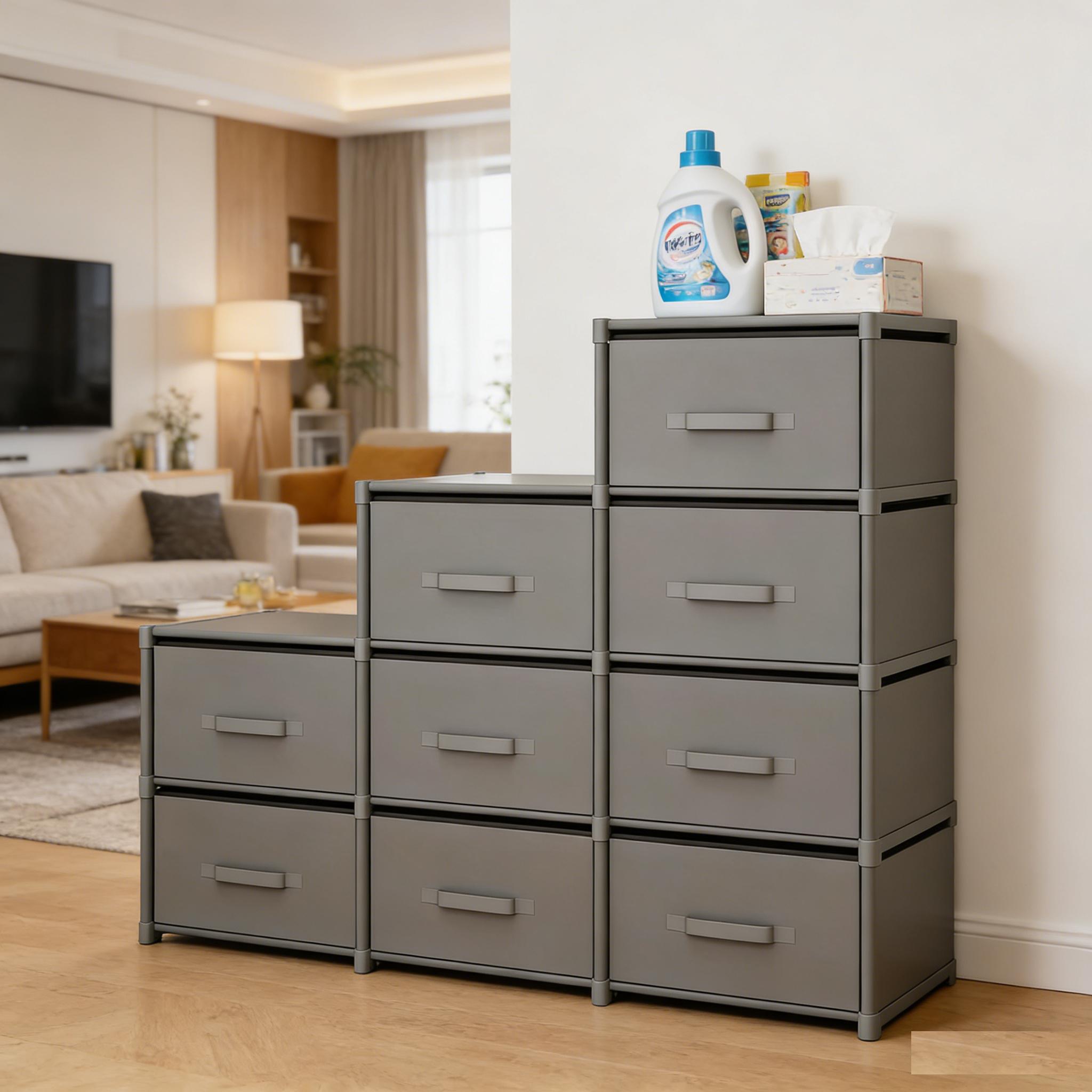 Fabric Office Storage Cabinet, Multi-Drawer Organizer, Durable Structure, Versatile Storage for Home & Office, Living Room, Bedroom, Kitchen