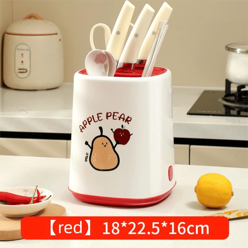 A Versatile Vertical Knife Holder for The Kitchen, Featuring a Rack for Chopsticks And an Integrated Storage Solution for Knives And Spoons