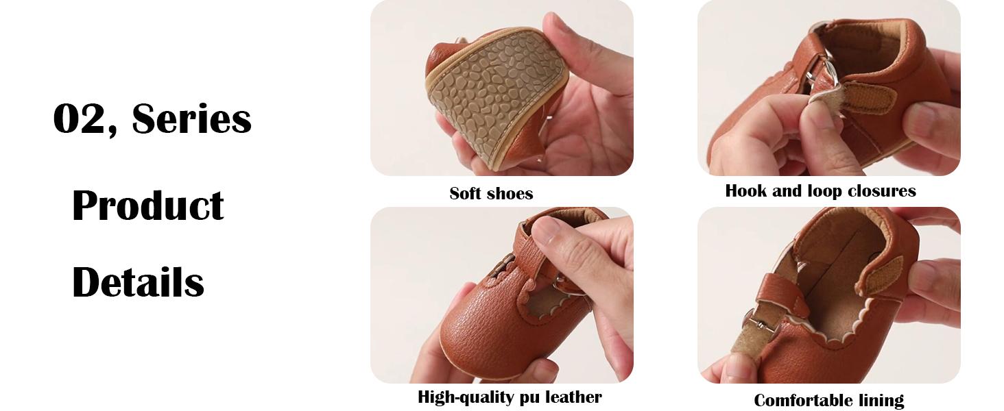 Baby Girls Mary Jane Flats Shoes Anti-Slip Rubber Sole Infant Toddler Princess Wedding Dress Shoes