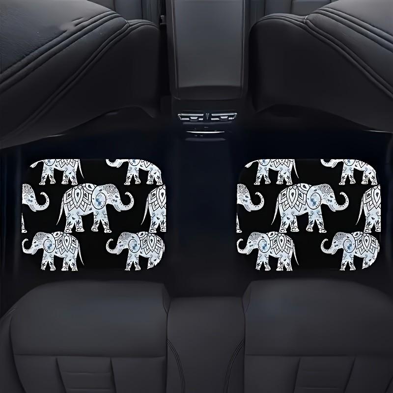 4pcs Universal Car Floor Mats, Elephant Print Thick Design, Fun Decor for Tesla Mdy, Small Cars, Suvs, Halloween, Christmas Gifts