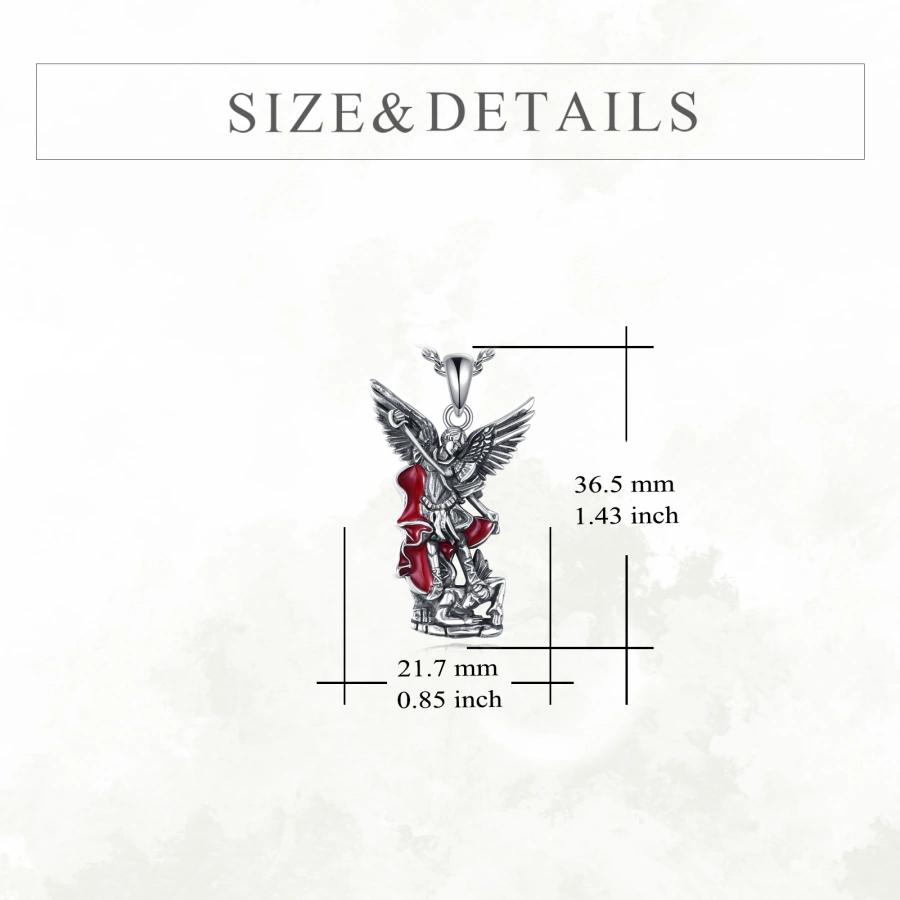 S925 Sterling Silver Archangel Saint Michael Cross Pendant Necklace for Men and Women TikTokShopBlackFriday