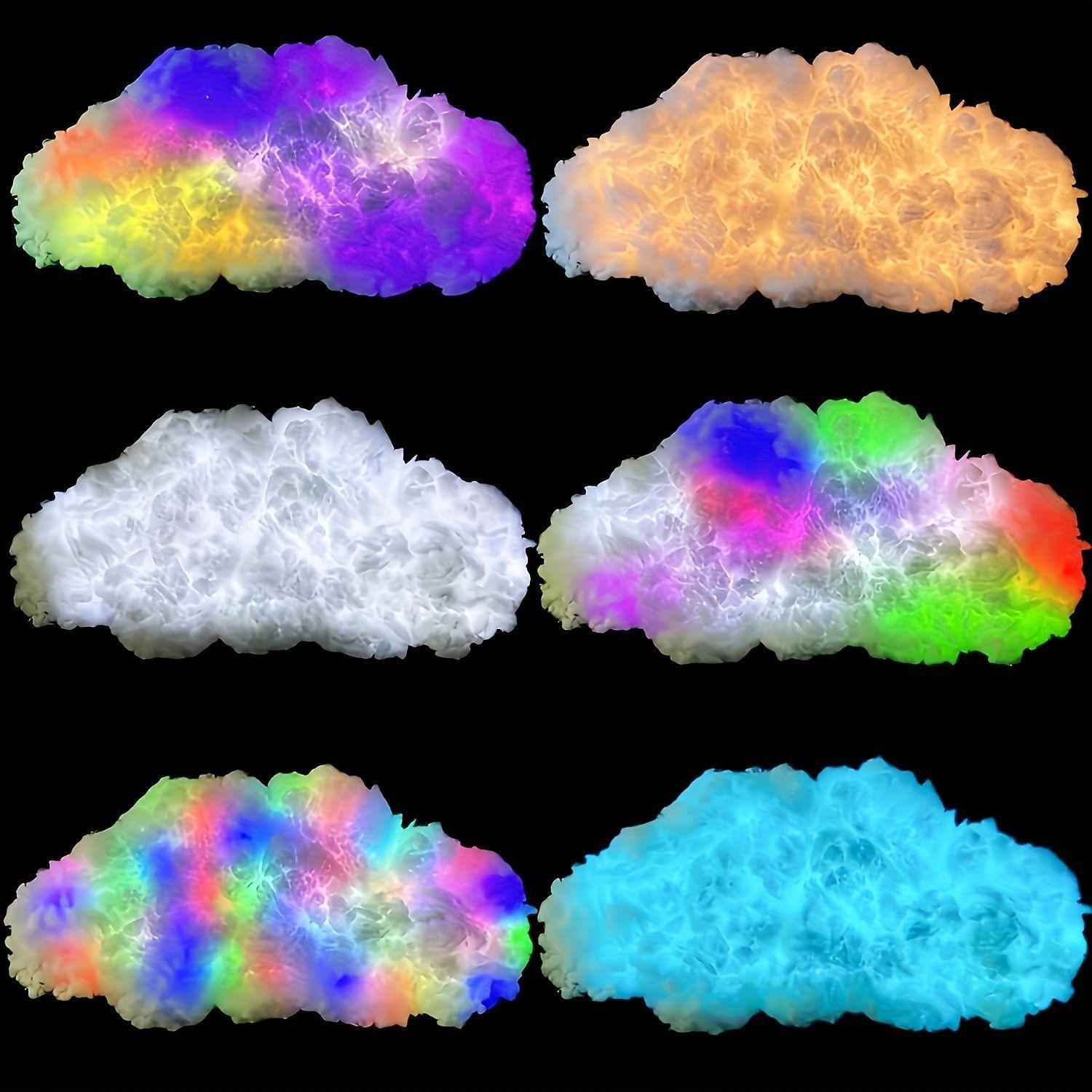 USB Powered 3D Cloud Light, Colorful Ambiance Lamp, Button Control, Multi-Color Fantasy Design, RGB Music Sync, Sound Sensor, DIY Hanging Decor