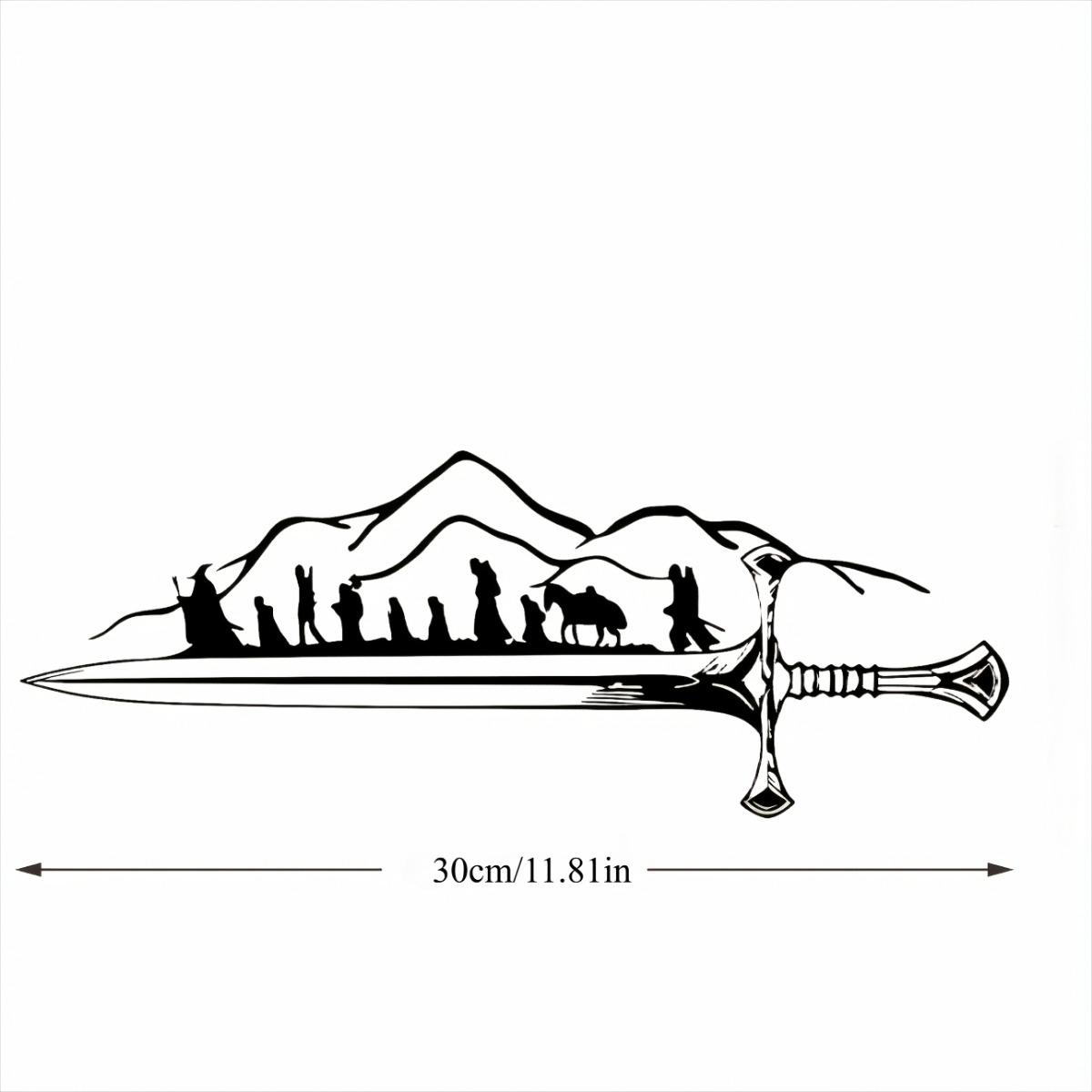 1 piece of "One Ring King" metal wall art - vintage wire silhouette mural, Frodo and Sam, fantasy home decoration, suitable for LOTR fans, Christmas gifts, Middle earth enthusiasts, western wall art