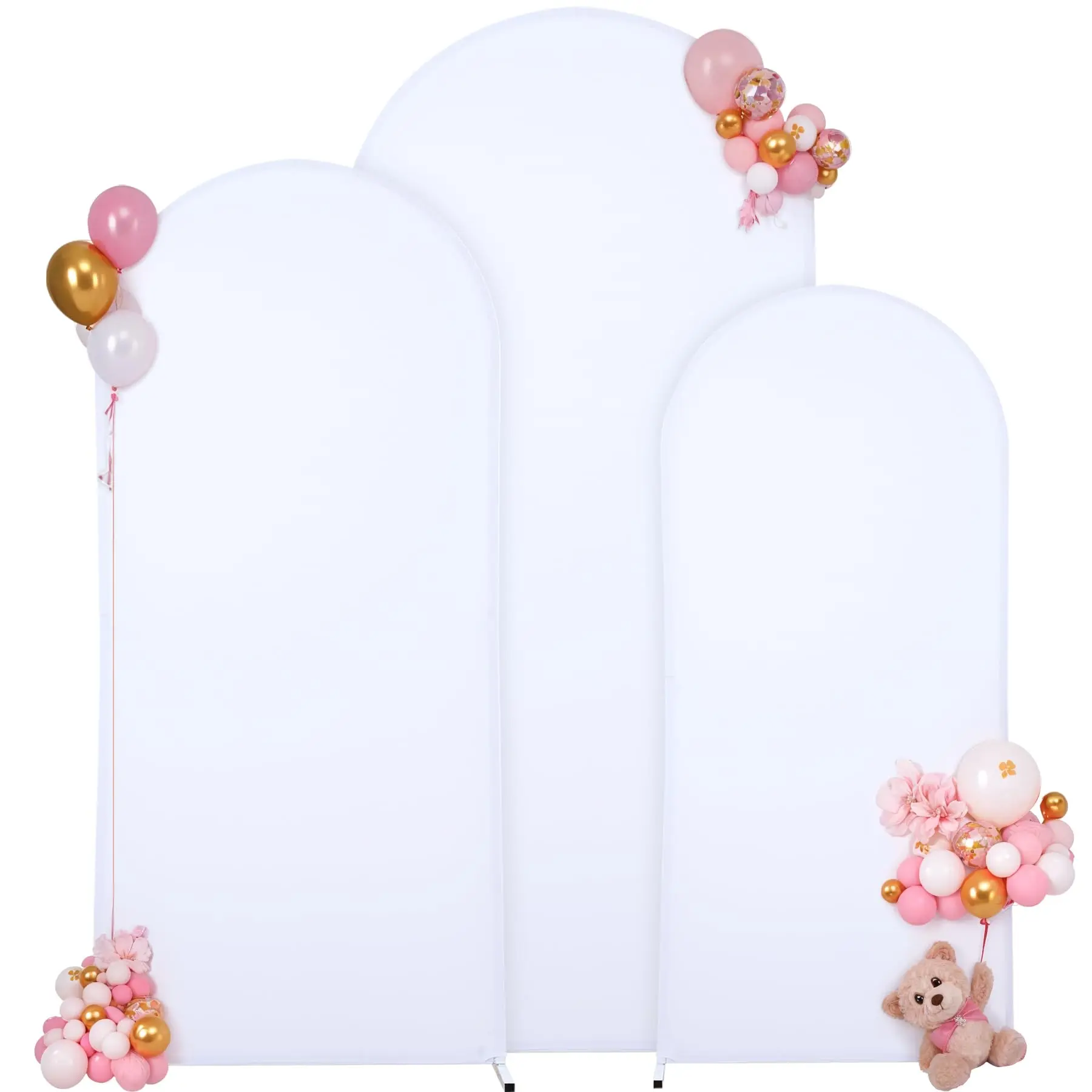 Garvee 3-Piece Wedding Arch Backdrop Fabric Set with Zipper - Decoration for Weddings, Parties, Christmas Aesthetic Photo Sessions