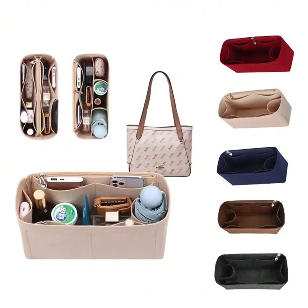 Multi-Functional Tote Bag Liner, Zippered Partition Organizer, Cosmetic & Key Storage, Commuter Essentials, Versatile Inner Pouch