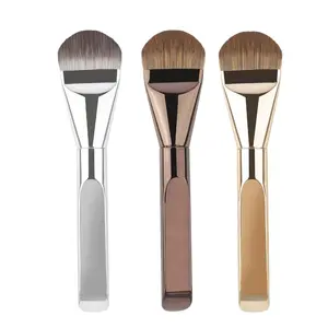 1 PC Flat Foundation Makeup Brush Angled Thin for Liquid Cream Foundation Blending,Facial Mask,Primer and Body Painting,Streak-Free Makeup,Buildable Coverage,Vegan Bristles Face Brush