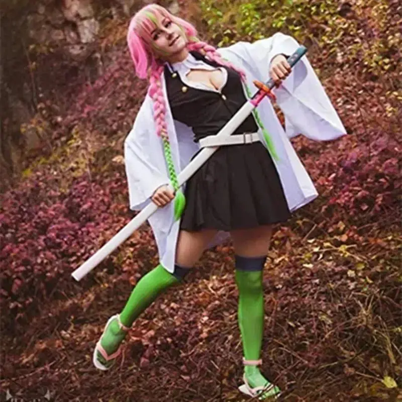 Model New Anime Costume Kanroji Mitsuri Cosplay Halloween Woman Adult Clothes Kids Wig Uniform Costumes For Women